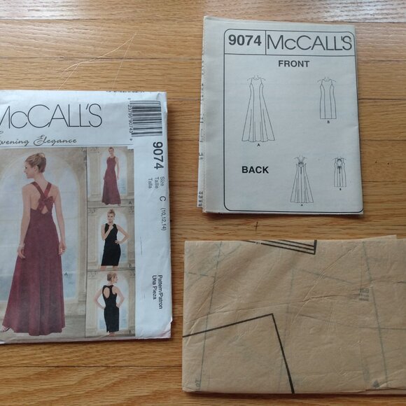 Vintage Formal Dress Sewing Pattern Evening Gown Size 10-14 McCall's 9074 UNCUT - Picture 7 of 7